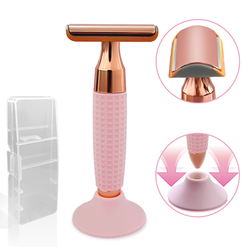 Amazon Feather Razor Universal Feather Blade Women's Double-Sided Razor with Silicone Base