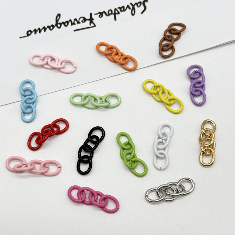 Colorful Four-Section Chain Candy-Colorfuled Paint Chain Handmade DIY Jewelry Accessories Bag Hanging Chain Key Chain Extension Chain Colorful Four-Section Chain Candy-Colorfuled Paint Chain Handmade DIY Jewelry Accessories Bag Hanging Chain Key Chain Extension Chain