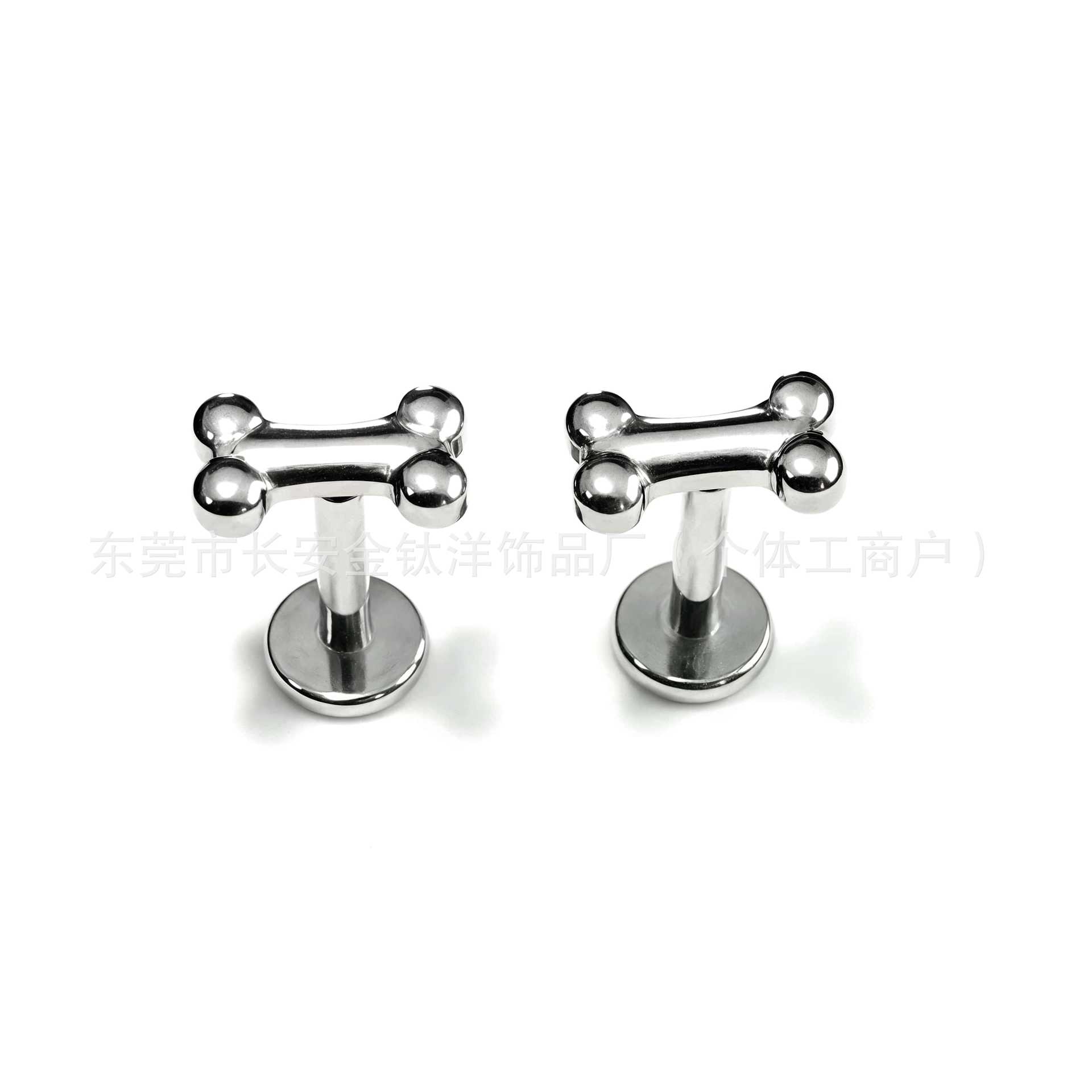 F136 Titanium Smooth Dog Bone Bar Ear Studs Nose Studs Cartilage Studs G23 Titanium Alloy Body Piercing Jewelry Cochlear Studs detail image 7