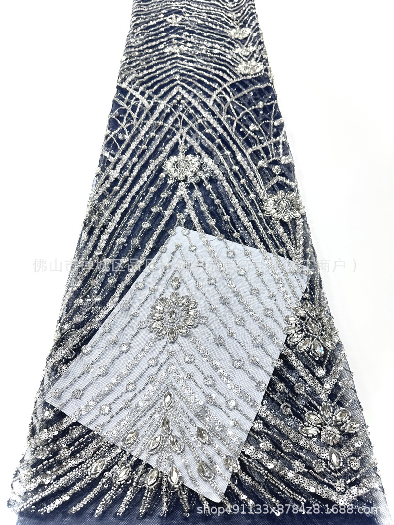 Alta sensación de comercio exterior transfronterizo Oriente Medio África vestido vestido tela de diamante de cuentas de lenteja