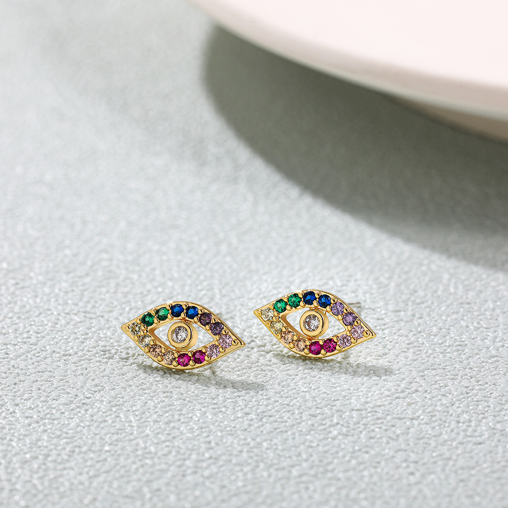 2021 Fashion New Style Ethnic Style Eyes Zircon Earrings Factory Direct Wholesale Foreign Trade Jewelry display picture 9
