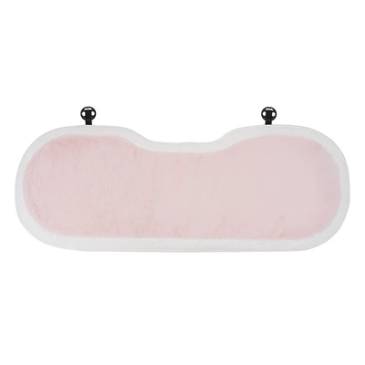 car lumbar support, Headrest - rabbit-fur-white-edge-pink-cushion-rear-row