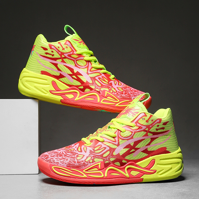 Tres bolas de cuatro generaciones de zapatos de baloncesto para hombres zapatos de fútbol de combate respirables estudiantes de secundaria fricción juvenil sonido Duck Duck zapatos de fútbol