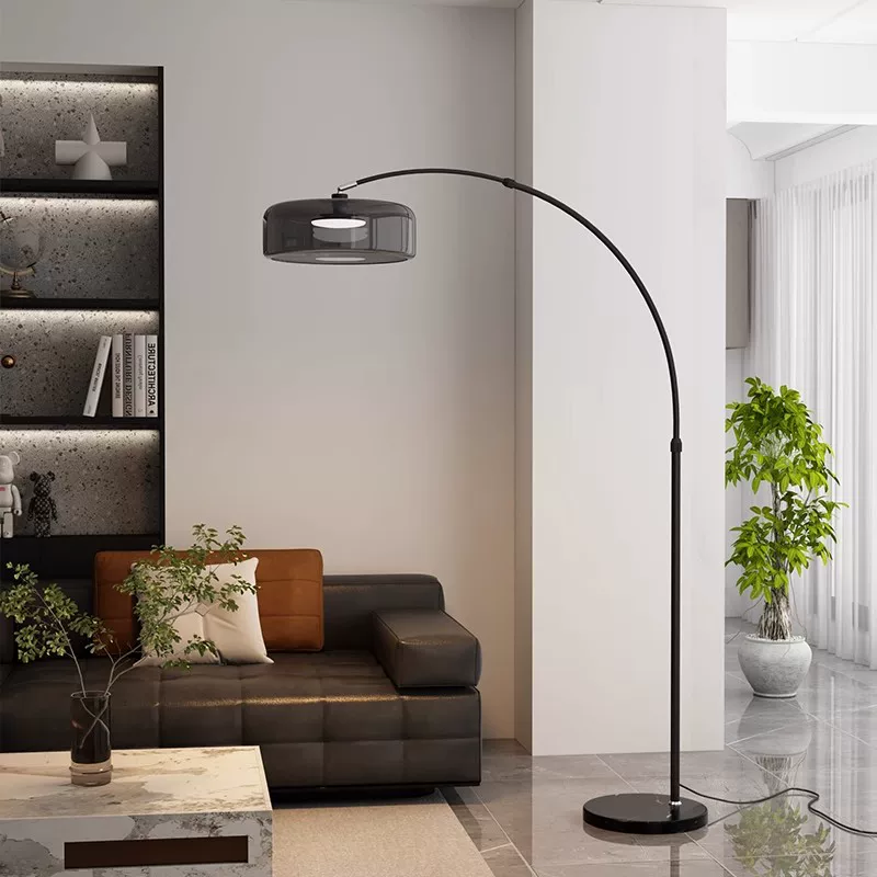 Настольная лампа Arc Floor Lamp, минималистичный свет для гостиной, дымчато-серый/янтарь, пульт и умные опции