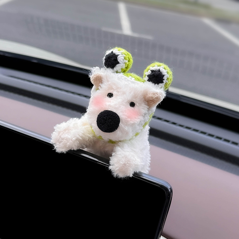 Decoración de coche de West Highland, accesorios de coche, pantalla de control central, muñeca de fiesta, pantalla de visualización de cachorro, linda decoración de pantalla