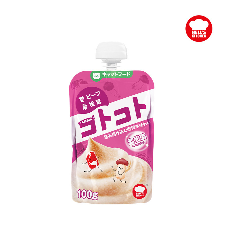 100 g de matsutake de carne de res para gatos adultos (12 en cajas enteras, 60 en cajas enteras)