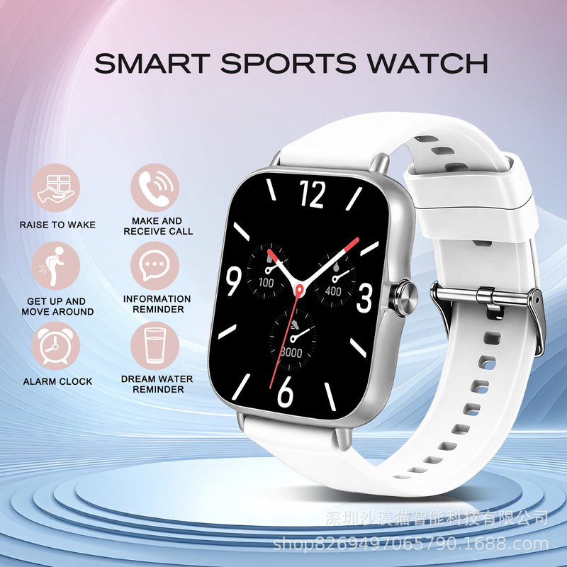 Cross-Border Hot-Selling 1.83 Smart Watch with Heart Rate and Blood Pressure Monitor, Step Counter, Bluetooth Sports Watch, Manufacturer's In-Stock Product