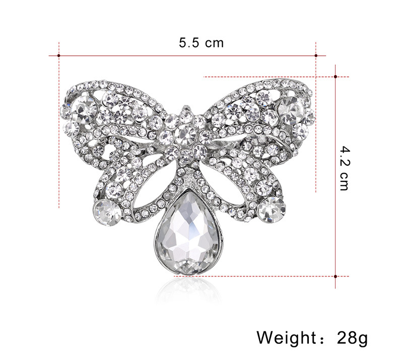 Wholesale Fashion Bow Alloy Inlaid White Rhinestone Brooch Nihaojewelry display picture 9