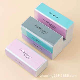 美甲工具四面抛光块指甲锉打磨四方块海绵磨具豆腐块磨砂抛光条