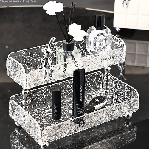 Light luxury vanity storage rack bathroom toilet washstand storage shelf countertop cosmetic storage box