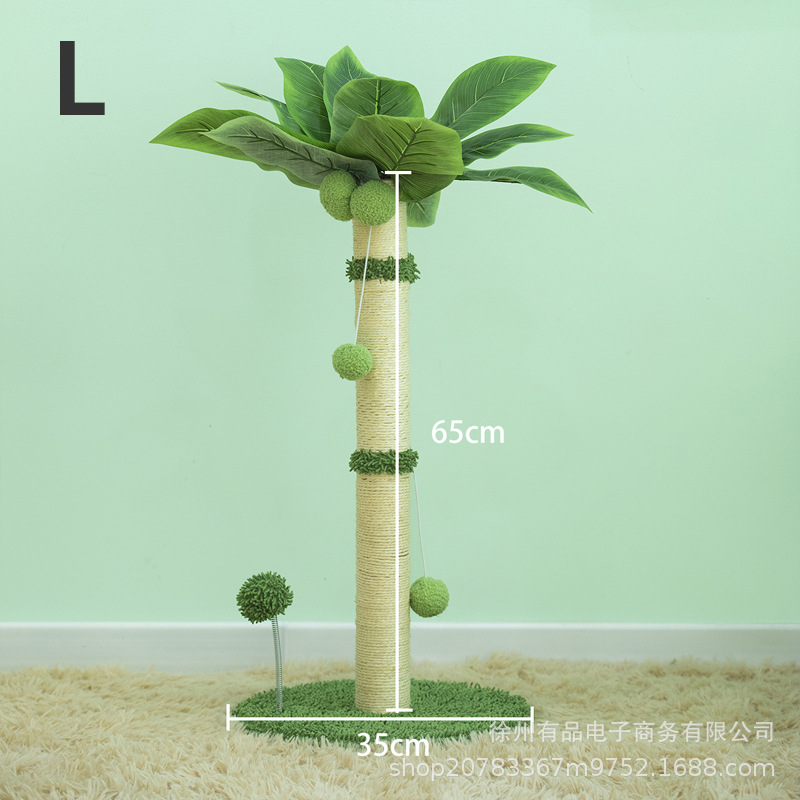 Árbol rascador para gatos con forma de cocotero, poste rascador de sisal, poste vertical para trepar, duradero, antideslizante, juguete grande para gatos, transfronterizo