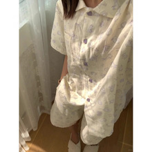 睡衣女款2025年夏季新款短袖家居服青年套装甜美网红风韩系小清新