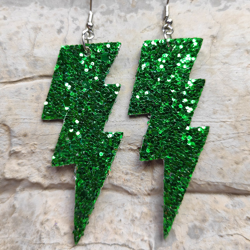 Fashion Lightning Pu Leather Sequins Women's Drop Earrings 1 Pair display picture 2