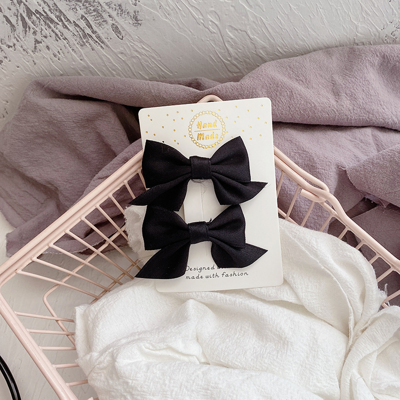 11g Weight Hair Clip Hair Accessories Type 1 Set Quantity Casual, Daily Occasion Solid Color, Bow Knot Pattern Girl'S Gender Cute, Korean Style Style Cute Handmade Fabric Bow Children's Side Clip Hairpin Summer Fresh Girl's Hairpin Hair Accessories 6