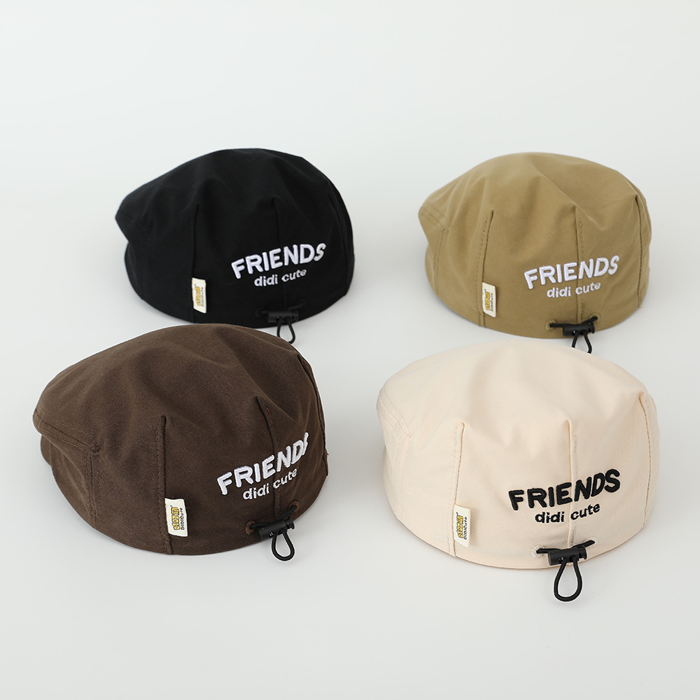 Red popularidad coreana de moda oso bebé lindo boina primavera 2025 tendencia infantil delgada gorra de lengua de pato para niños