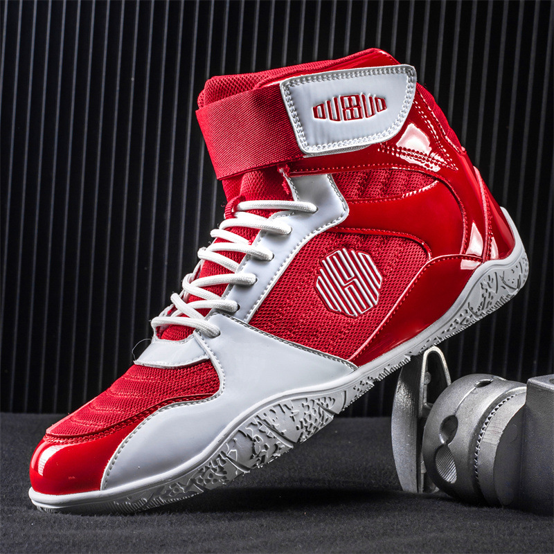 Cross-Border Men's Wrestling Shoes, Fighting Training Boxing Shoes, Professional Fitness Sports Sanda Martial Arts Shoes, Breathable Large Size
