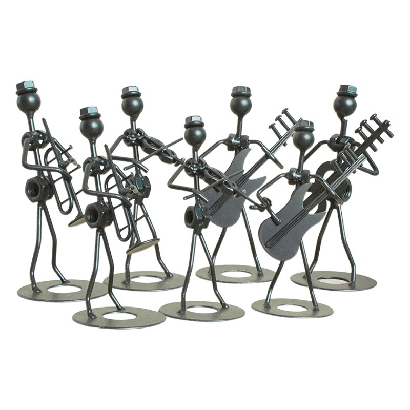 Iron pequeño modelo de hombre de hierro oferta especial artesanía hombres y mujeres banda de modelado decoración del hogar pequeño Iron Man Hombres y mujeres de 8 piezas conjunto