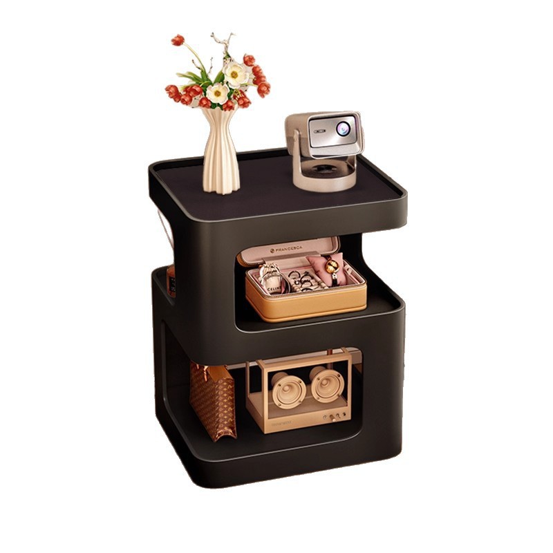 Tabernita de cama de hierro forjado dormitorio doméstico simple alternativa moderna pequeña crema de viento unos pocos estantes creativos gabinetes