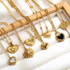 クロスボーダーホット販売 18 k ゴールドメッキステンレス鋼ネックレスライト高級ニッチファッションラブペンダントネックレス女性ジュエリー卸売