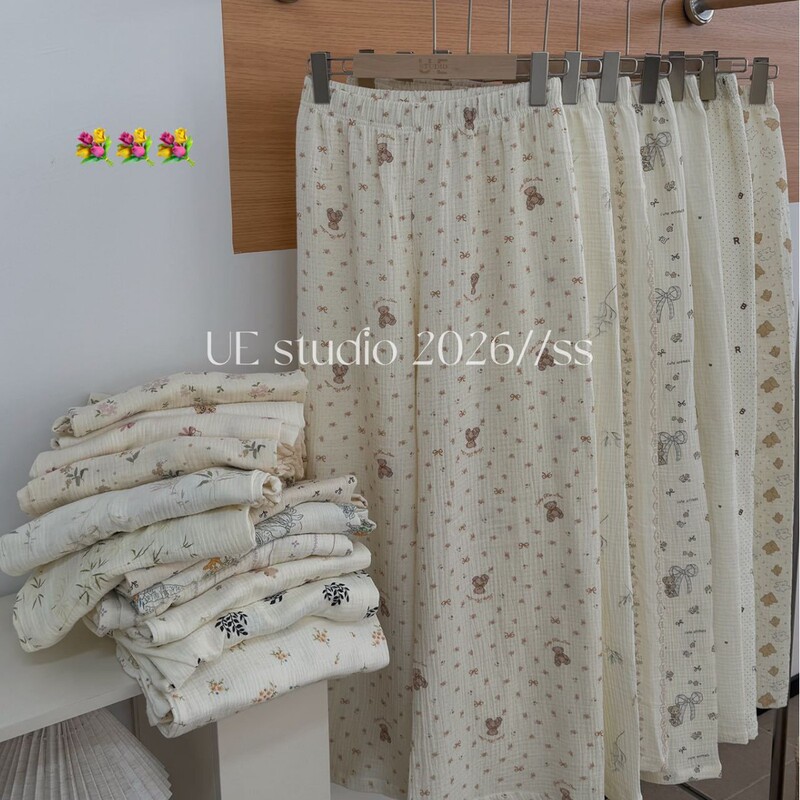 Youyi Xiaozhai Welfare 100% Cotton Pajama Pants Blind Box Floral Cotton Yarn Korean Style Wearable Outside Cotton Home Pants Youyi Xiaozhai Welfare 100% Cotton Pajama Pants Blind Box Floral Cotton Yarn Korean Style Wearable Outside Cotton Home Pants