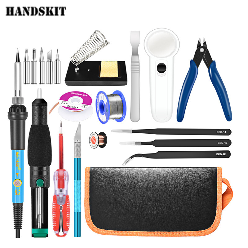 雕刻烙铁套装 可调温电络铁焊接笔带放大镜烫葫芦烫画工具包外贸