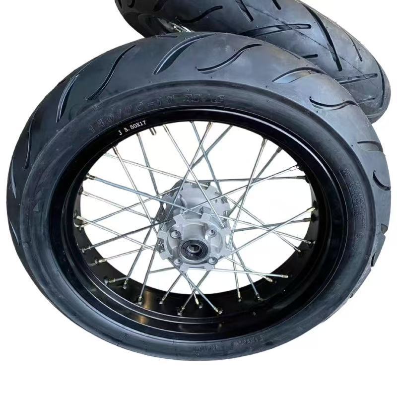 Bosol Cheetah Rabbit Hunting Huayang K1 T2 Off-Road Motorcycle Modification Accessories Front and Rear 17 Widened Slick Tire Assembly