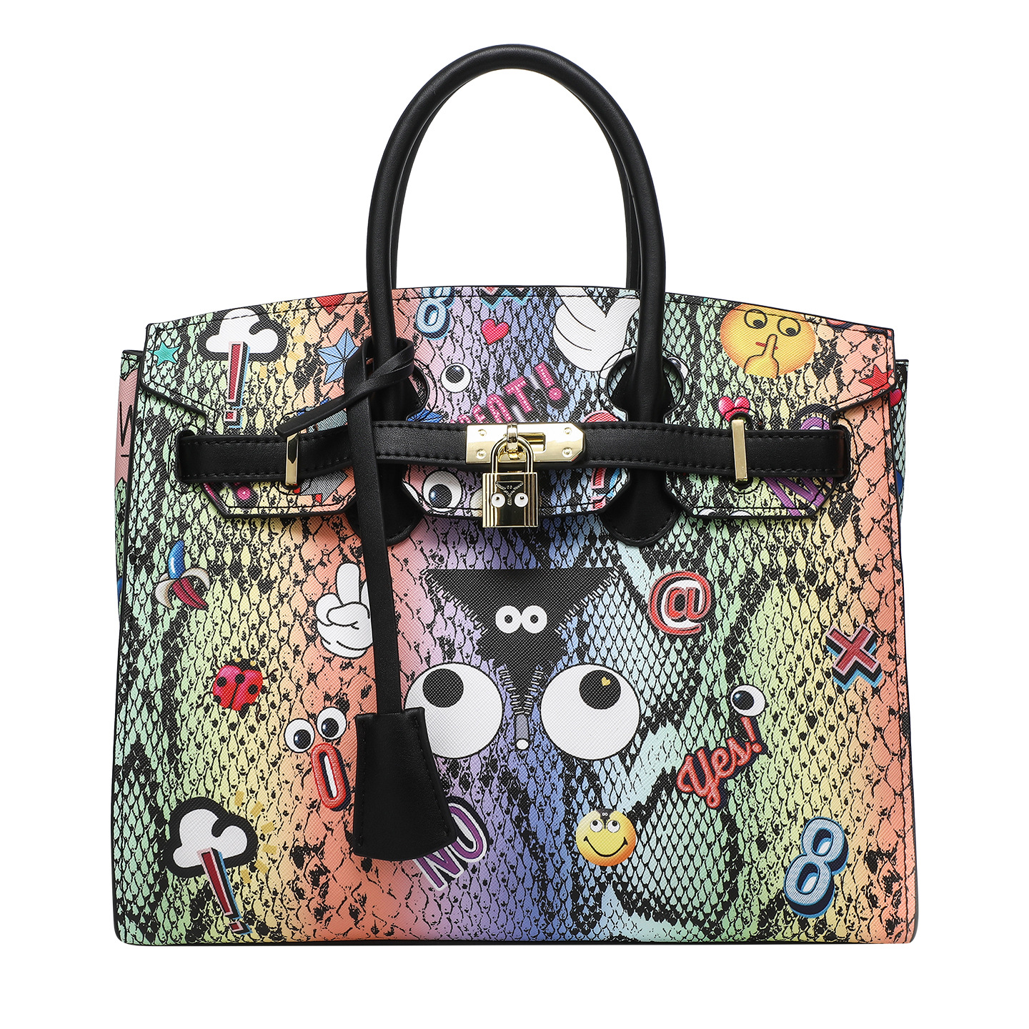 Estilo clásico europeo y americano estampado animal de alta calidad impresión PU bolso de mujer de platino 2853 #