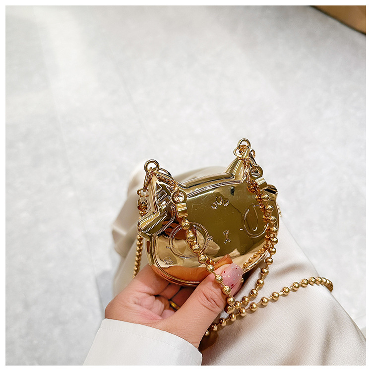 Cartoonish, mini and cute zinc alloy small bag for women, 2025 new style, stylish single-shoulder bag, crossbody chain and metal undefined