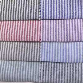 源头厂家直销涤棉色织牛津纺条子面料 男女装牛津纺条纹衬衫S211