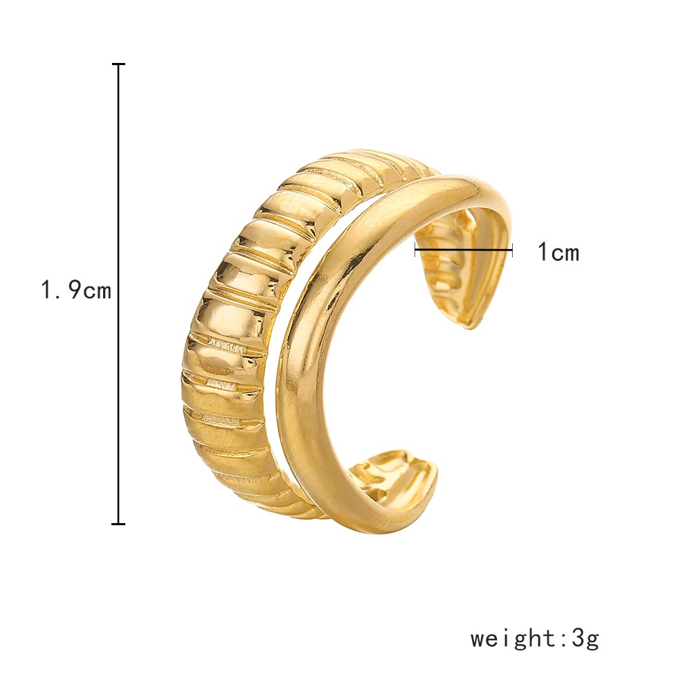 6g Weight Open Ring Classification Adjustable Ring Size 1 Piece Quantity Daily Occasion Stainless Steel Material Star, Heart Shape Pattern Women'S Gender Plating Design Simple Style Style Simple Style Star Heart Shape Stainless Steel Plating Open Ring 1 Piece 77