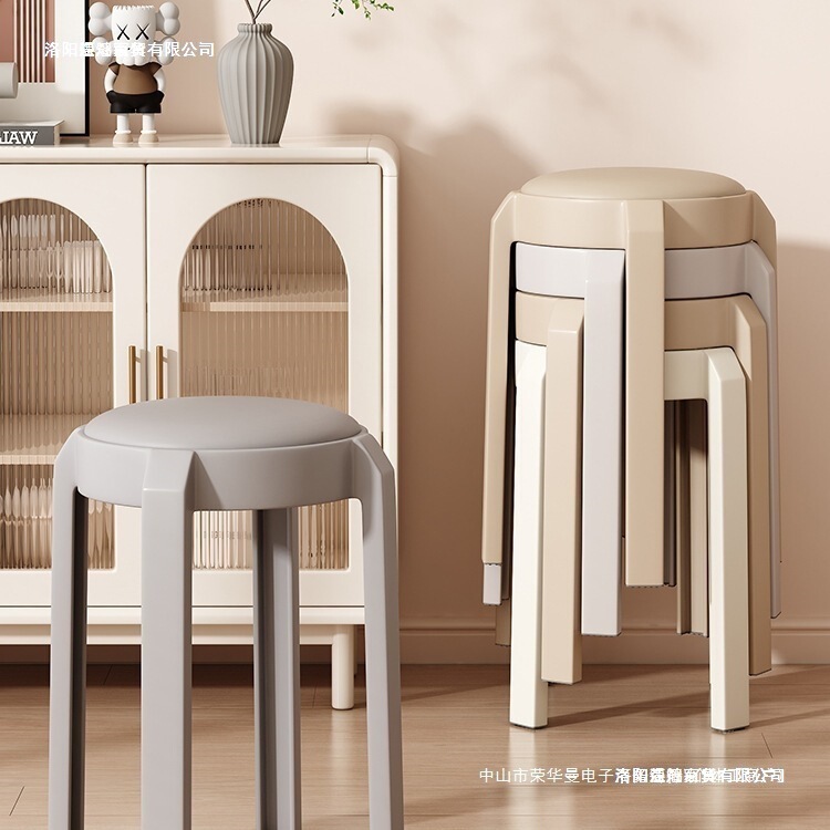 Thickened Plastic Chairs, Stackable, Suitable for Home Dining Tables, Small Stools for Rental Apartments, Nordic Light Luxury Internet Celebrity Dining Chairs