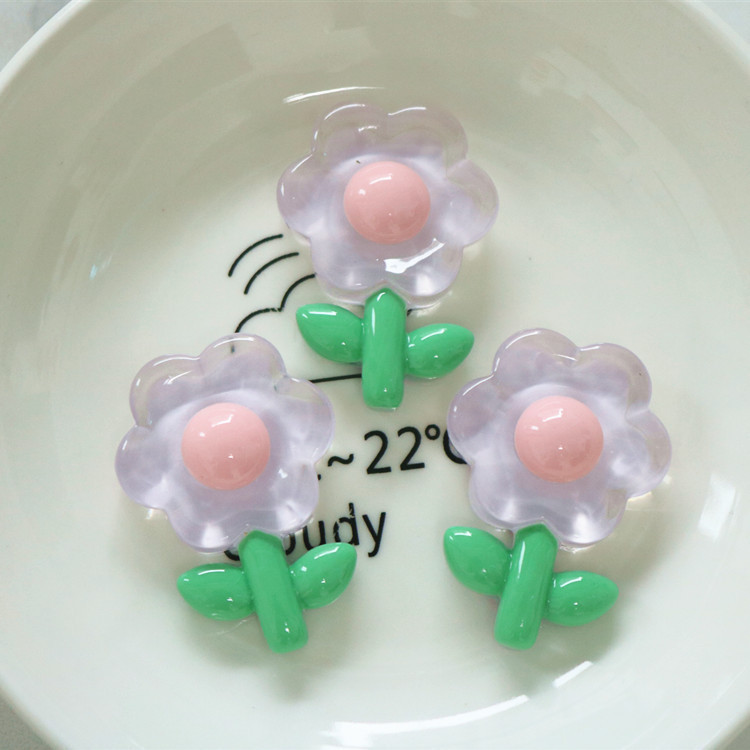 Cruz-frontera creativo congelado sol verde hoja flor DIY crema pegamento resina accesorios hechos a mano horquilla decoración zapato hebilla tapa pegatinas