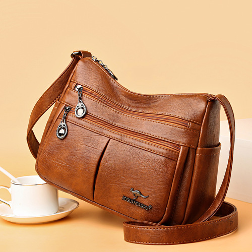 Women's Handbag 2025 Mother Bag Korean Style Single Shoulder Crossbody Bag Simple and Elegant Bag for Middle-Aged Women with Soft Leather Texture