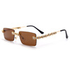 Retro square marine sunglasses handmade, suitable for import, European style