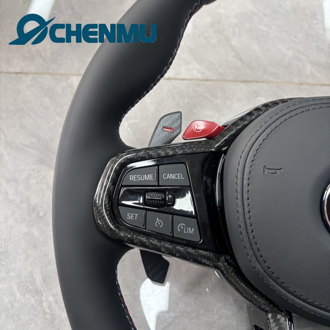 Cs Blue Label Full Leather Steering Wheel Is Suitable for Bmw 1234567 Series X1X2X3X4X5X6G20G30 Modified Cs
