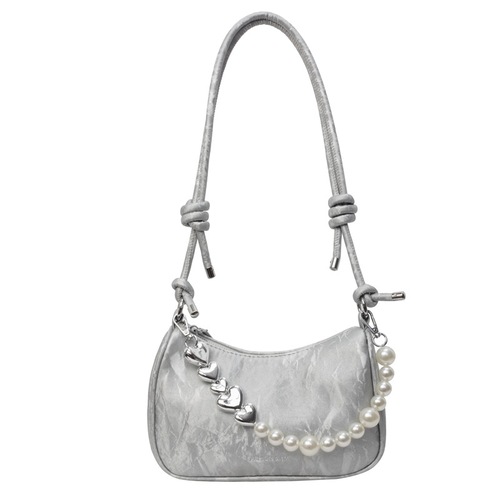 Underarm bag for women 2024 new fashion niche design solid color pearl versatile shoulder crossbody bag popular this year