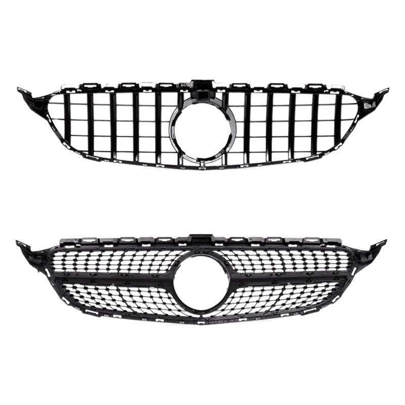 Применимо к Mercedes-Benz C- Class W205 Звездная средняя сеть 15-21 Модифицированная Вертикальная планка AMG GT Передняя решетка средняя сетка