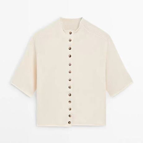 Bm&Md&Za New Spring Women's Clothing Simple Work Clothing Style Comfortable Pure Color Mid-Sleeve Knitwear 05721821422