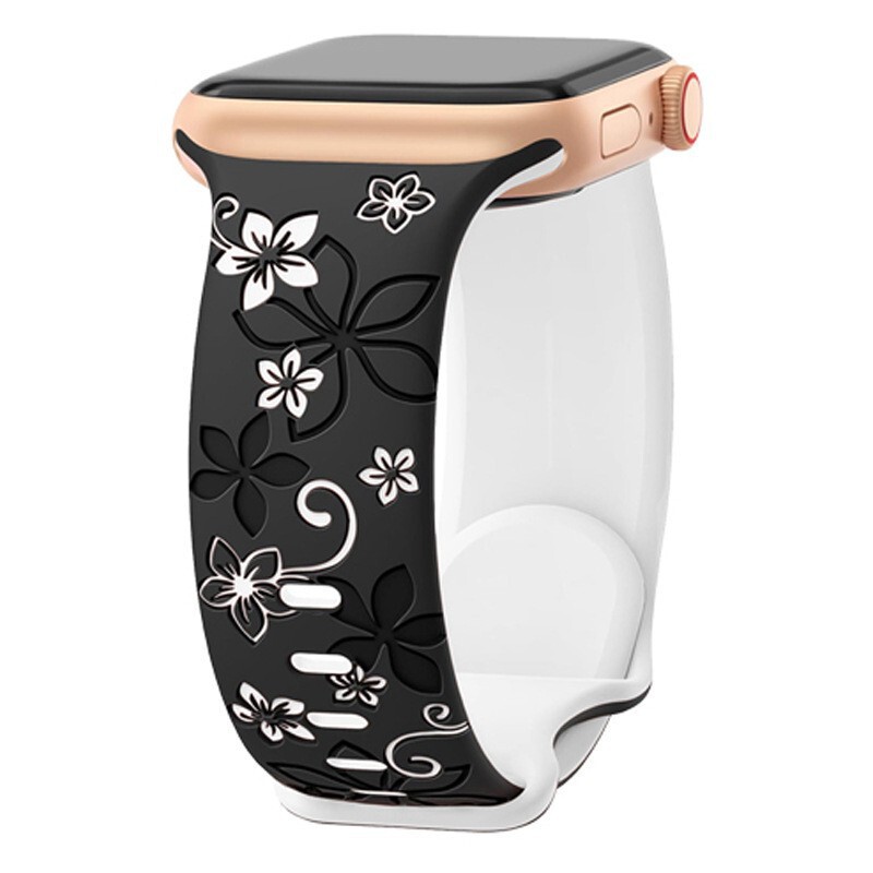 Suitable for Apple Watch 10 Silicone Strap ultra2iwatch9876se Creative Bauhinia Double Color for Men and Women