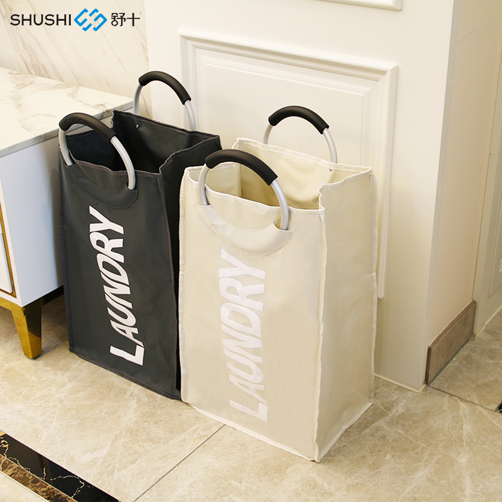 简约家用收纳手提袋 携便式手提可折叠洗衣袋 牛津布家居用品