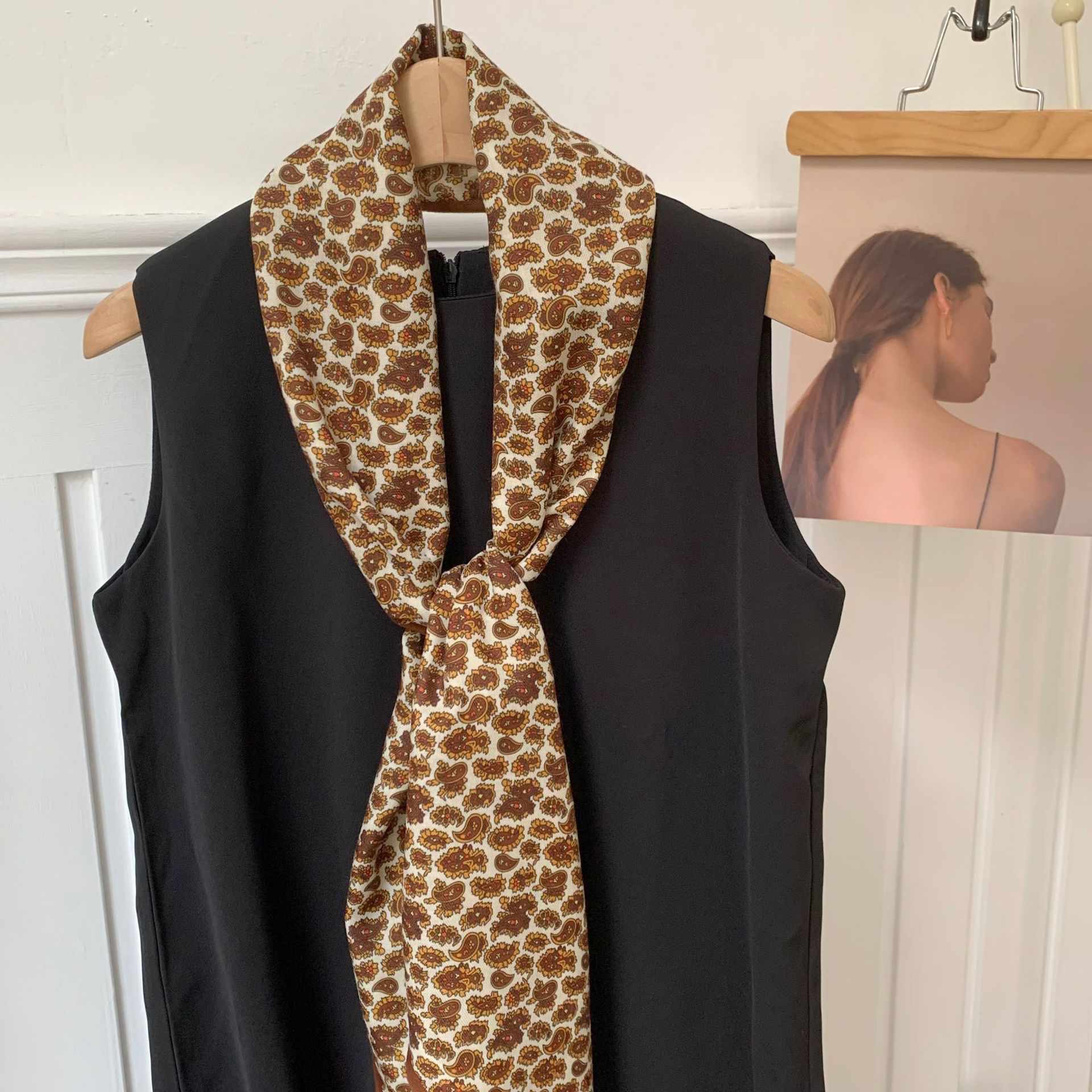 Pañuelo de seda, tira larga, sentido avanzado, nuevo estilo, bufanda pequeña para el cuello, pañuelo floral, cinturón de decoración literaria de todo fósforo pastoral femenino de verano