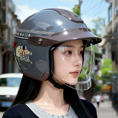 Motosiklet kaskı (dəbilqə) — motorcycle electric vehicle helmet for women, full-face