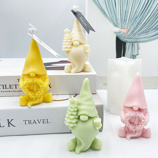 Cross-border Christmas dwarf aromatherapy candle silicone mold DIY tree dwarf candle Christmas ornaments mold