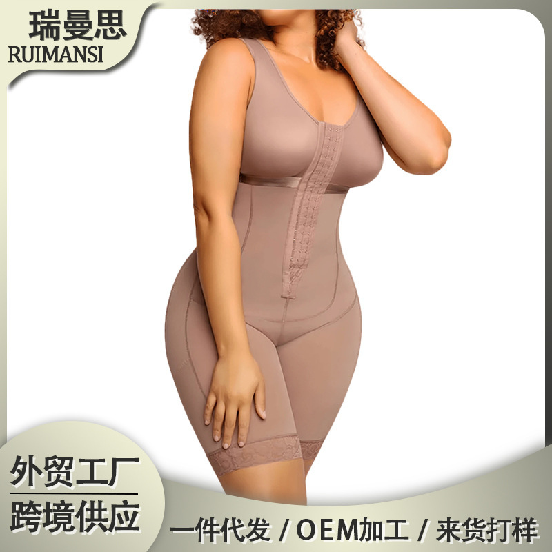 Xiyin European and American Cross-Border Large Size Steel-Boned Tummy Control Waist-Cinching Open-Crotch Bodysuit Tight Mesh Butt-Lifting Bodysuit Xiyin European and American Cross-Border Large Size Steel-Boned Tummy Control Waist-Cinching Open-Crotch Bodysuit Tight Mesh Butt-Lifting Bodysuit