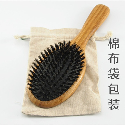 Cerda de bambú pelo caliente bolsa de aire peine pelo de cerdas peine completo de cerdas peine del pelo anillo pelo recto Eliminación de la caspa peine