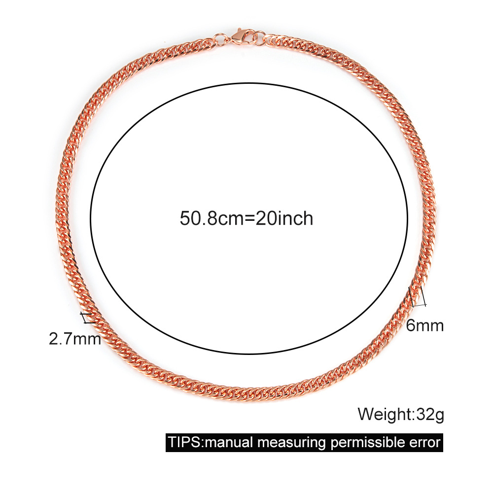 Cuban Chain Necklace Adjustable Twisted Copper Jewelry For Unisex_voghion.com