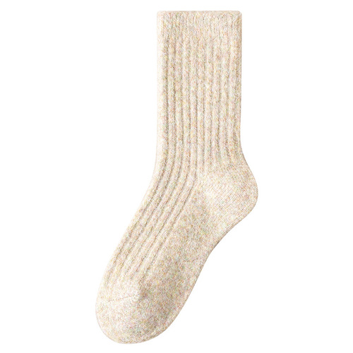 Women's Wool Socks for Autumn/Winter, Mid-Calf Thick Warm Non-Squishy Fleece Cashmere Long Socks for Winter, Pile Postpartum Socks