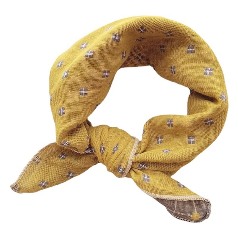 Children's Scarf Square Scarf Cotton Baby's Triangle Scarf Boys' Korean Style Scarf Girls' Baby's Scarf Spring and Autumn Thin Fashionable