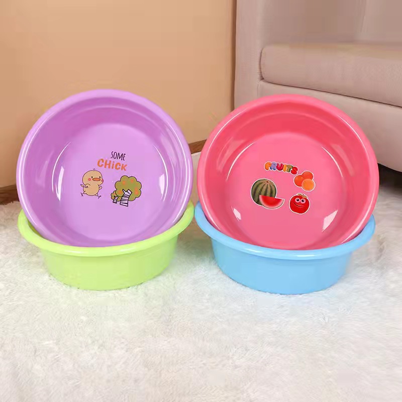 En stock al por mayor publicidad de plástico cuenca estudiante lavabo engrosada lavabo del hogar cuenca regalo gota resistente LOGOTIPO impreso image 1