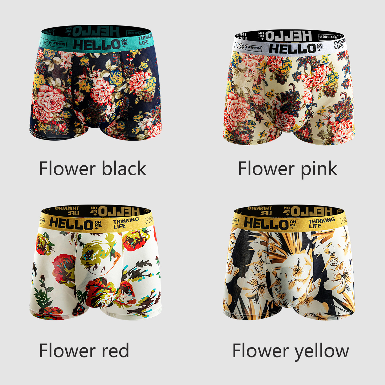 Cross-Border Men's Underwear Factory Direct Sale Manufacturer Direct Sales Extended Boxer Briefs Cross-Border